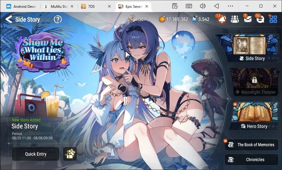 Epic Seven Accounts High-End Global|5ML (Conq. Lilias, L. Cermia, M.A. Ken, Rhianna+Luciella, Abyss Fumyr)|PoH+Bless ON|150 4