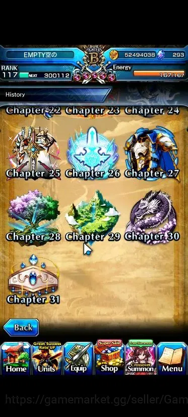 Grand Summoners Accounts Global|1 Sp Art|293 cc|Rank 117|23 Ascend+7 TW|(Ro image 10