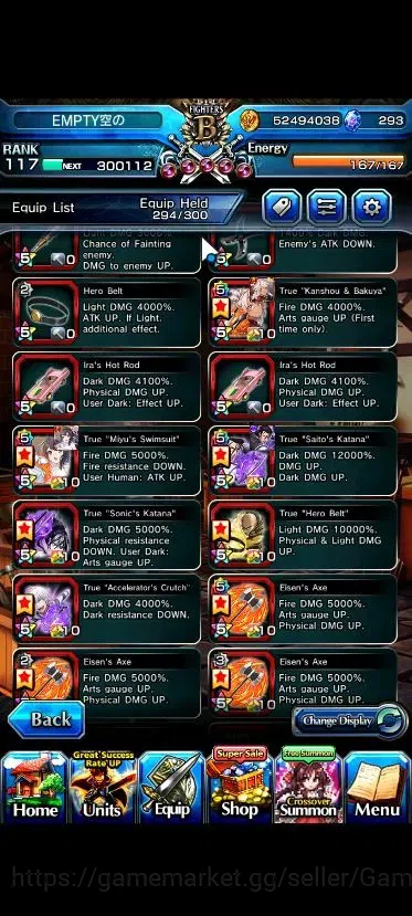 Grand Summoners Accounts Global|1 Sp Art|293 cc|Rank 117|23 Ascend+7 TW|(Ro image 13