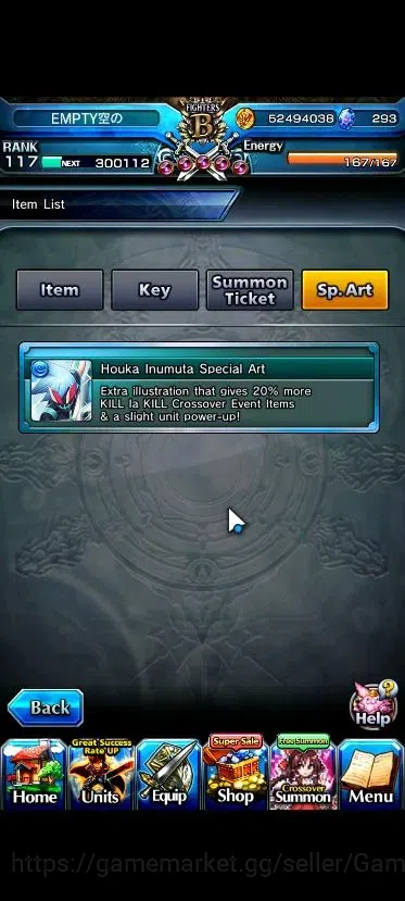 Grand Summoners Accounts Global|1 Sp Art|293 cc|Rank 117|23 Ascend+7 TW|(Ro image 2