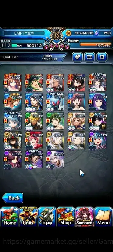 Grand Summoners Accounts Global|1 Sp Art|293 cc|Rank 117|23 Ascend+7 TW|(Ro image 5