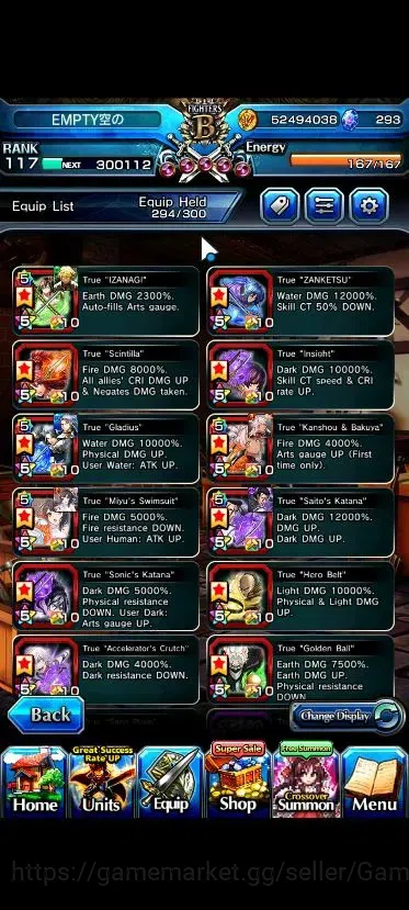 Grand Summoners Accounts Global|1 Sp Art|293 cc|Rank 117|23 Ascend+7 TW|(Ro image 6