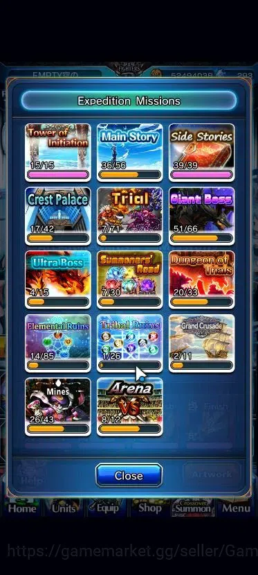 Grand Summoners Accounts Global|1 Sp Art|293 cc|Rank 117|23 Ascend+7 TW|(Ro image 8