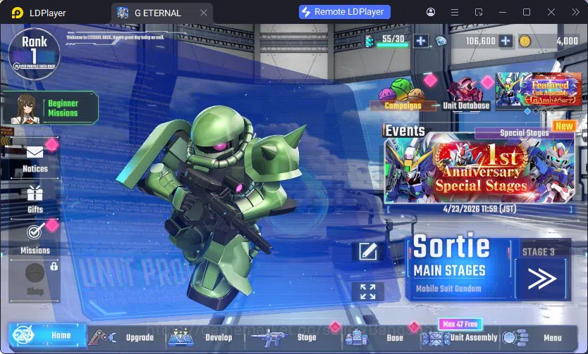 SD Gundam G Generation ETERNAL Accounts Global Rank 1 | FreshStory | 100+K Diamond, Selector Banner On, 8Gundam SSR+ 2Supp 6