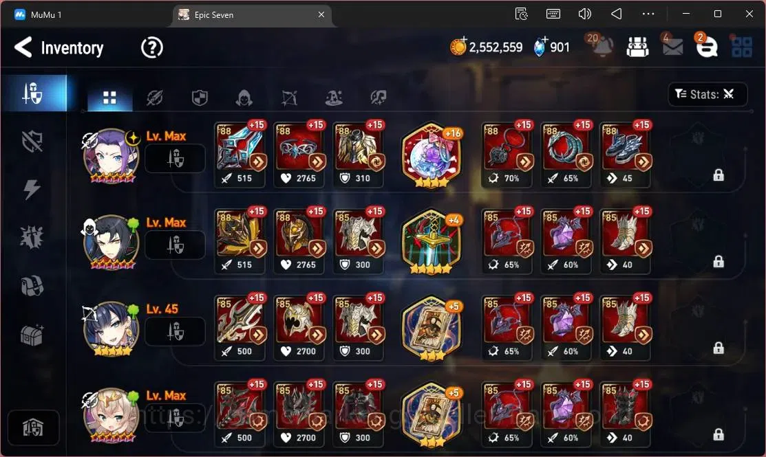 Epic Seven Accounts Global Unverif |9 ML(E Ilynav,RnL,H Lua,Zio,SP Pol image 18