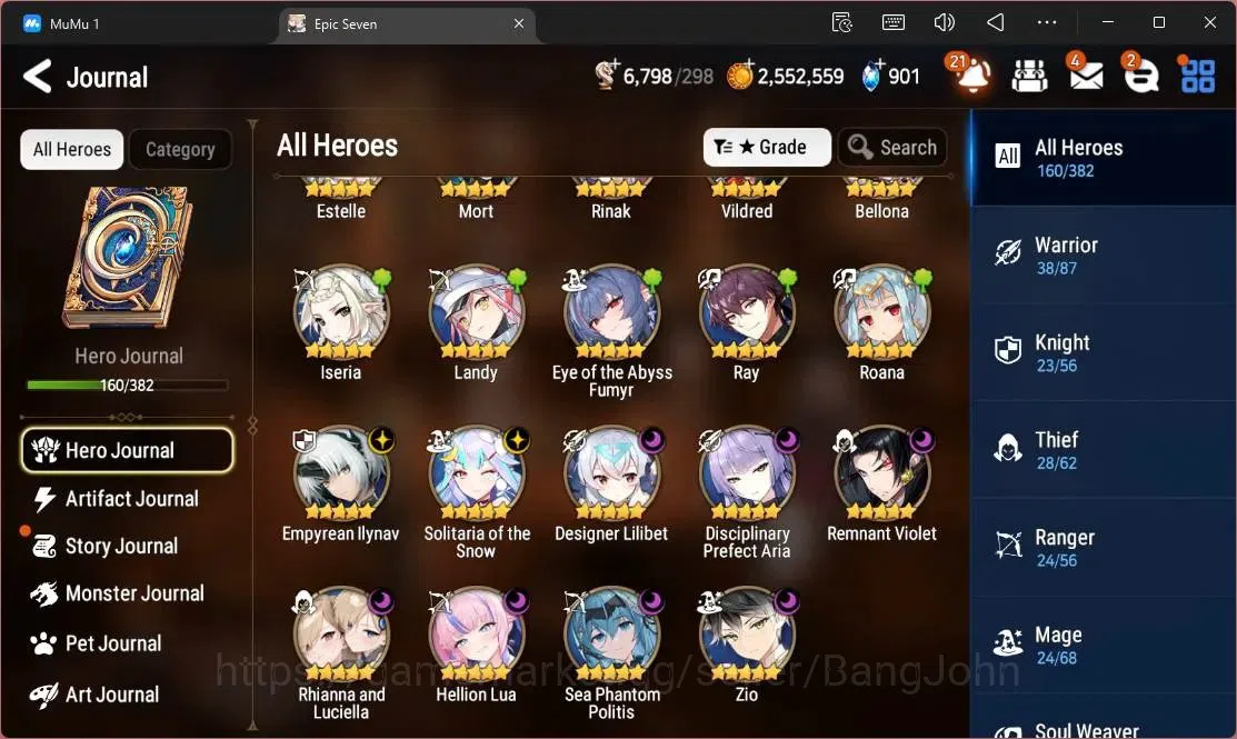 Epic Seven Accounts Global Unverif |9 ML(E Ilynav,RnL,H Lua,Zio,SP Pol image 7