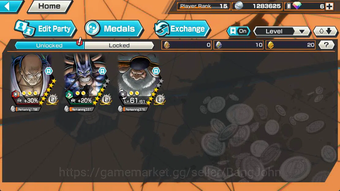 One Piece Bounty Rush Accounts Others GLOBAL|EX 3| St ethanbaron, Onighasima kaido, St jaysaturn more detail check SS 11