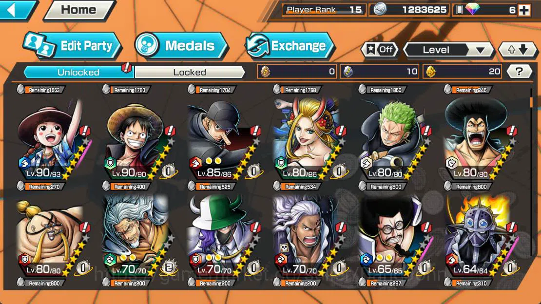 One Piece Bounty Rush Accounts Others GLOBAL|EX 3| St ethanbaron, Onighasima kaido, St jaysaturn more detail check SS 13