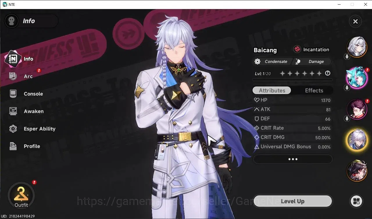 Neverness to Everness Accounts GLOBAL SEA|HL 3|2 SSR Hotori, Baicang +1 S-Class Char Box|5 SR|1 S Arc|Selector ON|5 Blue 3