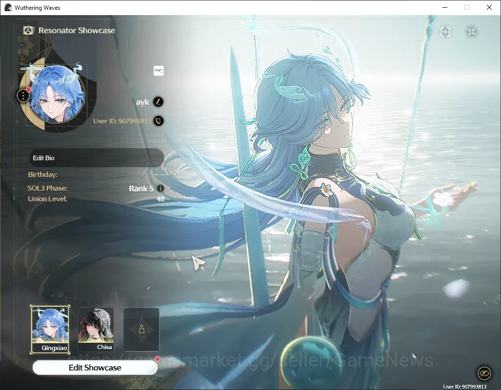 Wuthering Waves Accounts Starter SEA|UL 48|2 Limited (Qingxiao RC6 +Sign,Chisa +Sign) +4 Standard Character |DB Lvl 1