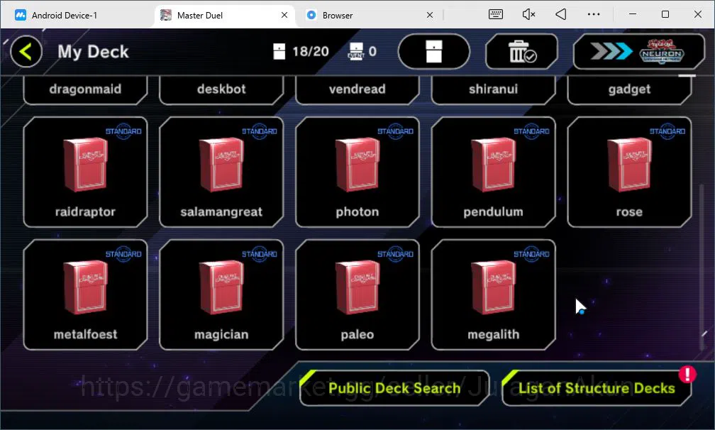 Yu-Gi-Oh! Master Duel Accounts Starter Lv 18 | 18 Deck|Dracotail,  Yummy, Fiendsmith, Resonator, Raidraptor, Etc|Ranked