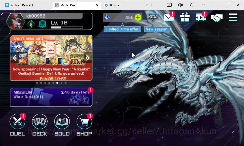 Yu-Gi-Oh! Master Duel Accounts Starter Lv 18 | 18 Deck|Dracotail,  Yummy, Fiendsmith, Resonator, Raidraptor, Etc|Ranked 7