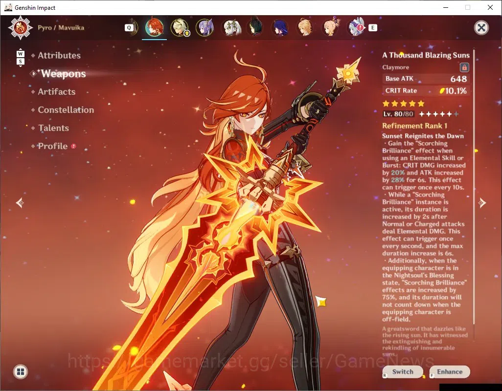 Genshin Impact Accounts ASIA|AR 55|5 Limited + 3 (*5 Weapon)|[Mavuika,Yoim image 3