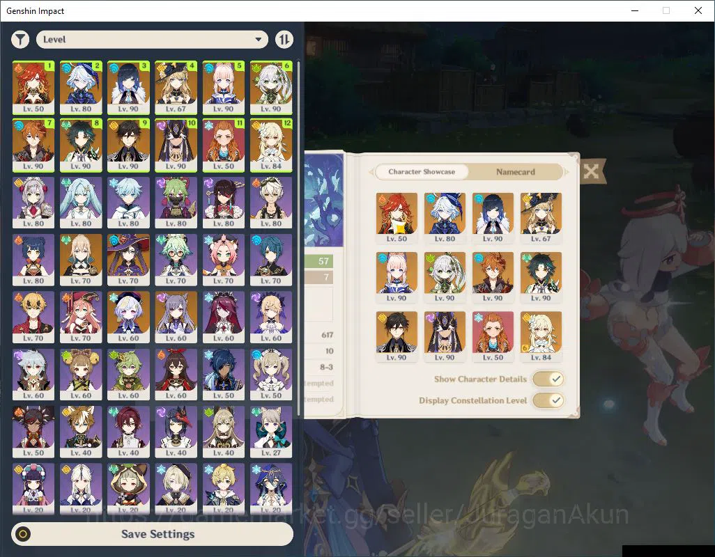 Genshin Impact Accounts End Game ASIA| AR 57|9 Limited +7(*5Weapon)|Yelan+Sign,Nahida,Furina,Cyno,Zhongli,Kokomi |MC 2