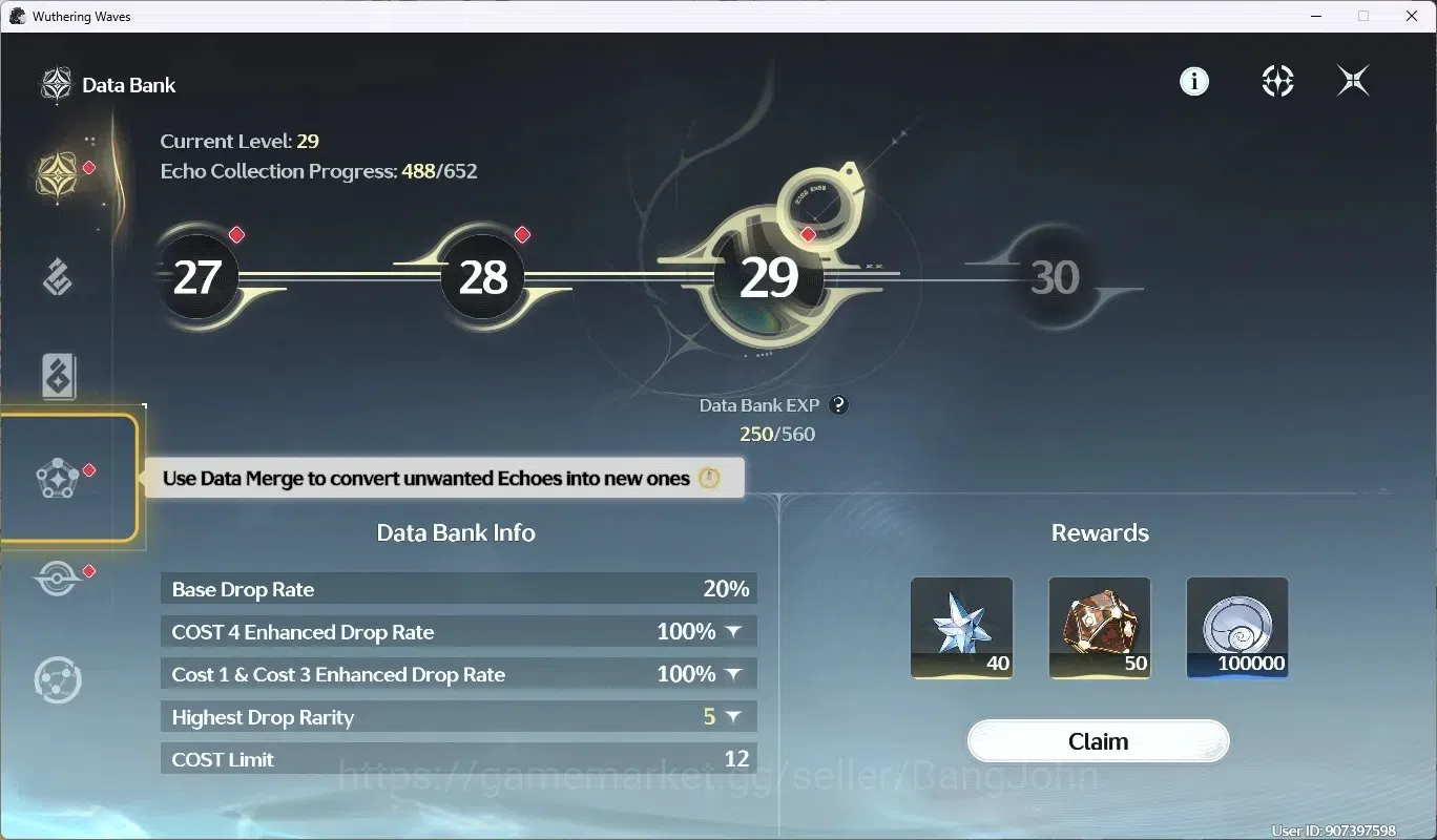 Wuthering Waves Accounts Starter SEA|UL46 | Rank 5 |2 Char Limited [Luno Rc5 + Sign] + Rebecca|Mc Male|TakeMail WW104B 12