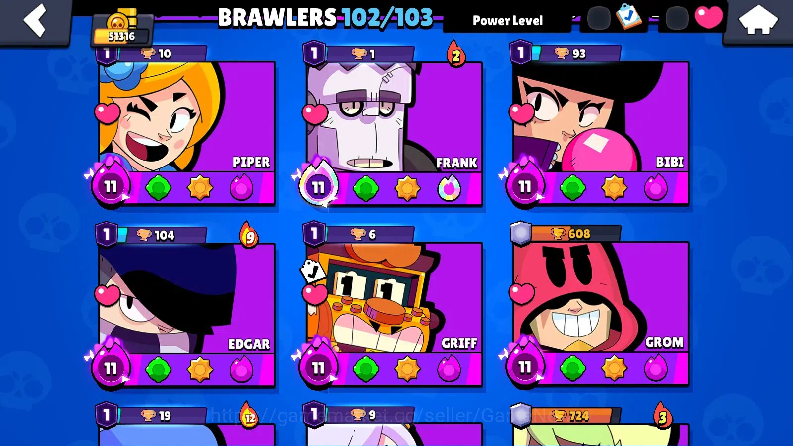 Brawl Stars Accounts 51316 Trophy|102 Brawlers 35 Max|UL(KAZE,SIRIUS)|L image 10