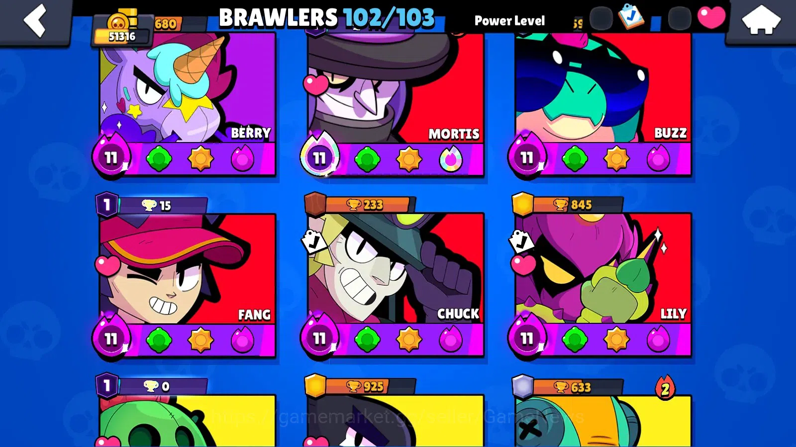 Brawl Stars Accounts 51316 Trophy|102 Brawlers 35 Max|UL(KAZE,SIRIUS)|L image 12