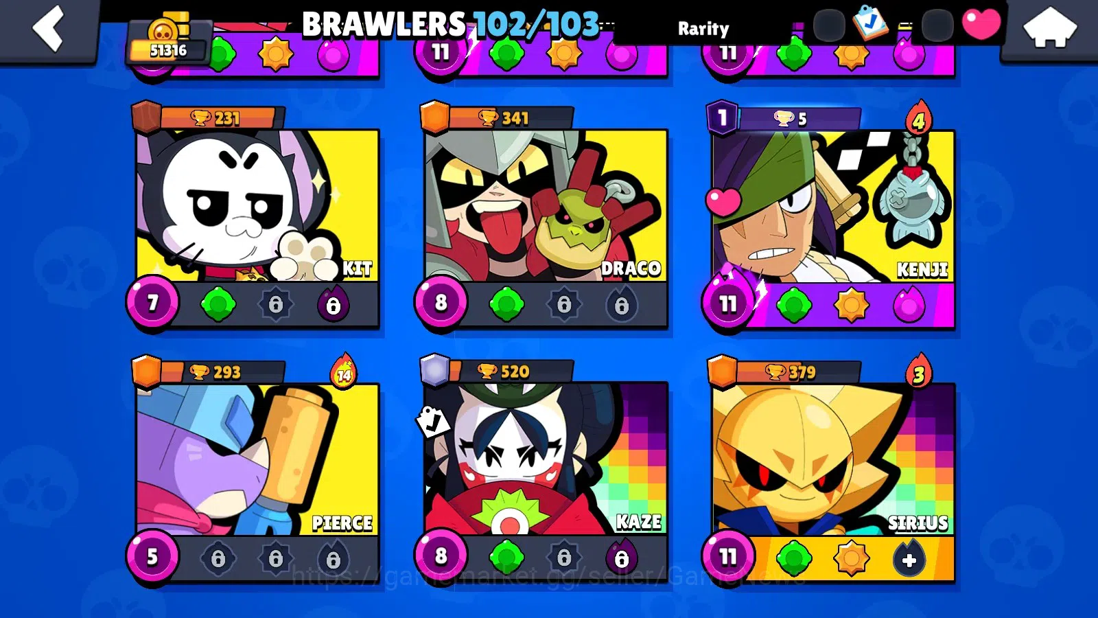 Brawl Stars Accounts 51316 Trophy|102 Brawlers 35 Max|UL(KAZE,SIRIUS)|L image 15
