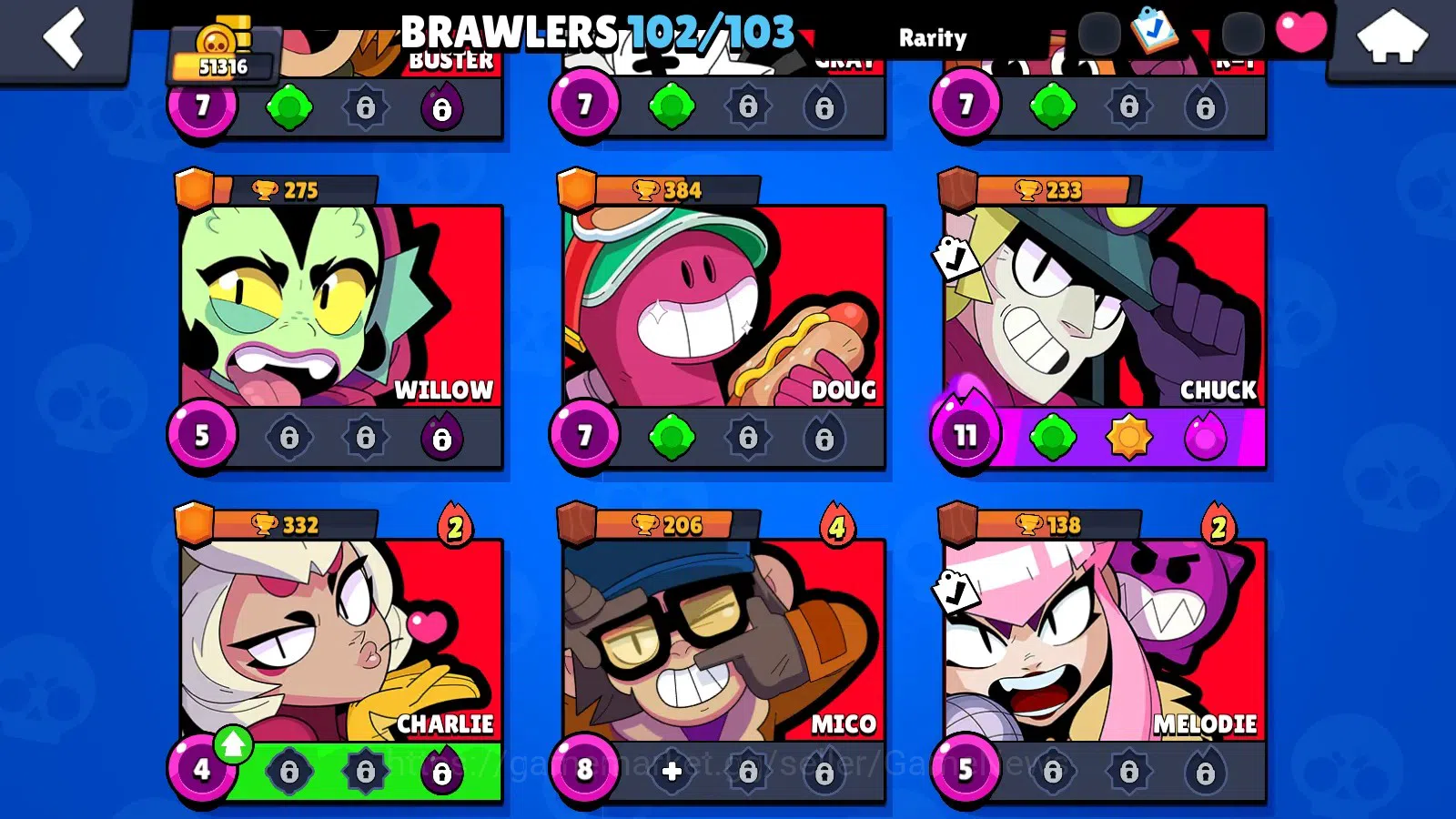 Brawl Stars Accounts 51316 Trophy|102 Brawlers 35 Max|UL(KAZE,SIRIUS)|L image 20