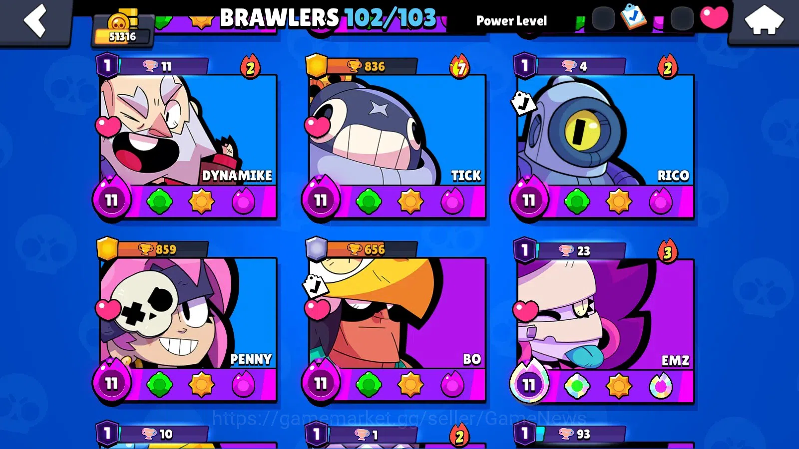 Brawl Stars Accounts 51316 Trophy|102 Brawlers 35 Max|UL(KAZE,SIRIUS)|L image 9