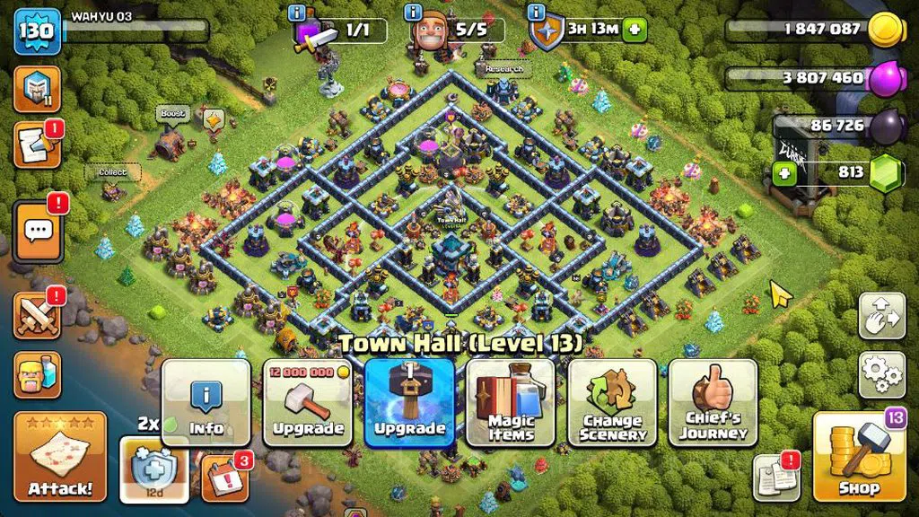 Clash of Clans Accounts TH 13 - BH 5 | Limited Skin | LV 130 | HH 7 |BK 51 image 1
