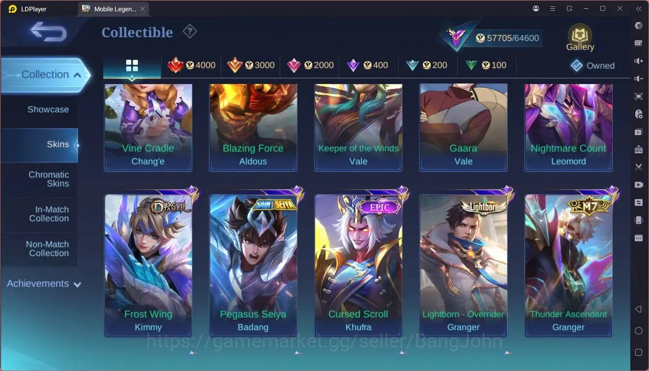 Mobile Legends: Bang Bang Accounts GLOBAL Hero 126 Skin 235 |Prime granger|Luckybox a image 2