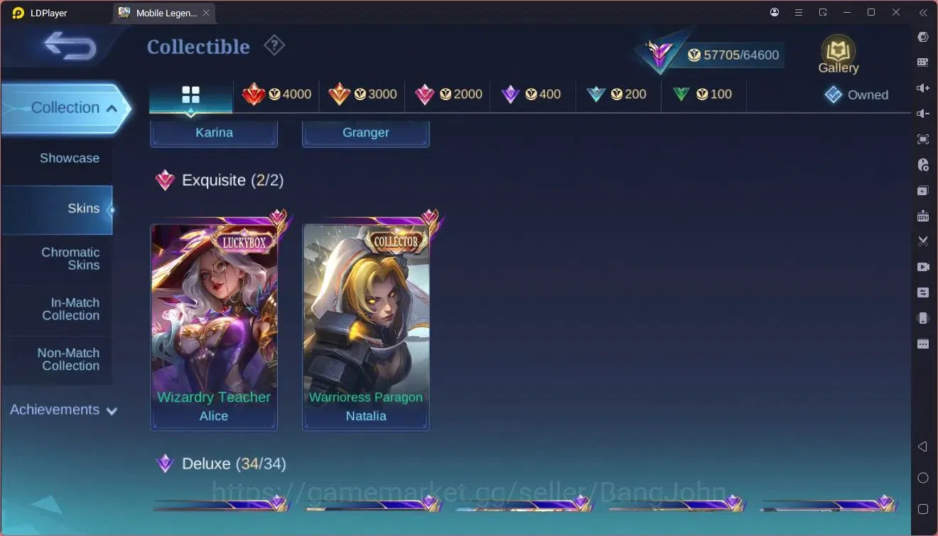 Mobile Legends: Bang Bang Accounts GLOBAL Hero 126 Skin 235 |Prime granger|Luckybox a image 6