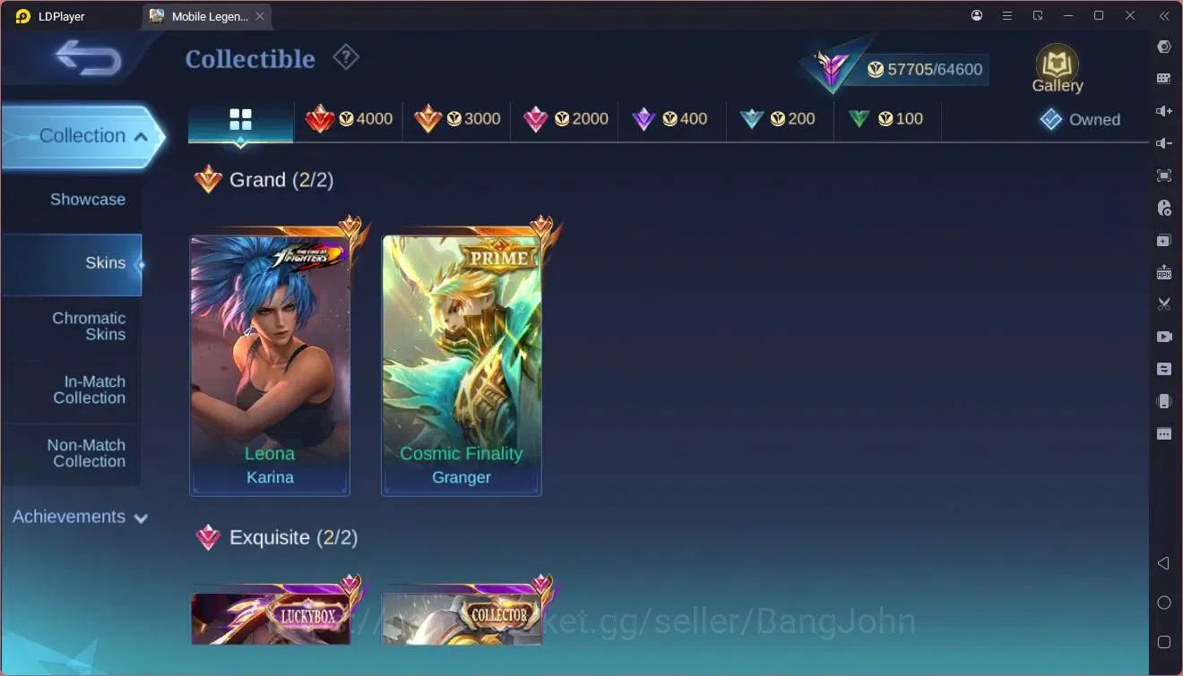 Mobile Legends: Bang Bang Accounts GLOBAL Hero 126 Skin 235 |Prime granger|Luckybox a image 7