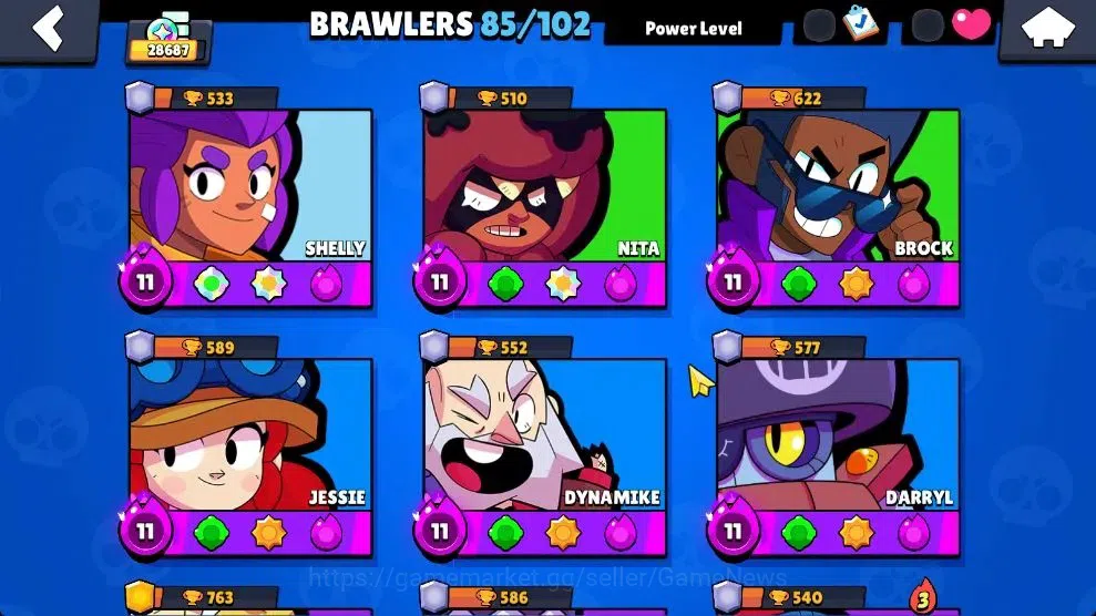 Brawl Stars Accounts 28K Trophy|85 Brawlers 28 Max Lvl|309 Skins|2 Hypc image 5