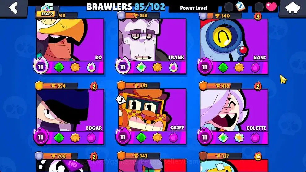 Brawl Stars Accounts 28K Trophy|85 Brawlers 28 Max Lvl|309 Skins|2 Hypc image 6