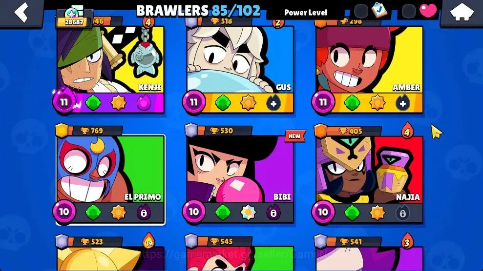 Brawl Stars Accounts 28K Trophy|85 Brawlers 28 Max Lvl|309 Skins|2 Hypc image 8