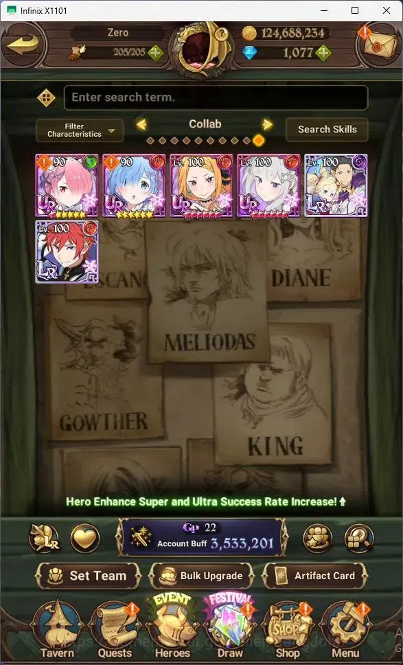The Seven Deadly Sins: Grand Cross Accounts GLOBAL |3.53M CC| 1077 DM| LR Mesis 2/6| UR Menor image 5