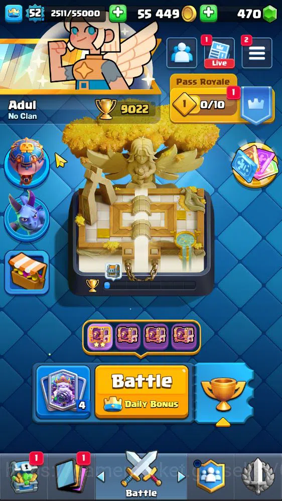 Clash Royale Accounts Lv 52|Trophy 9022|KTL 14|Limit Skin|Card 120|2 Her image 1