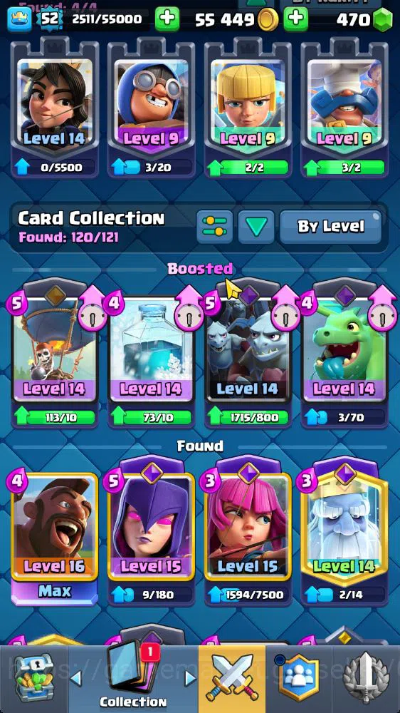 Clash Royale Accounts Lv 52|Trophy 9022|KTL 14|Limit Skin|Card 120|2 Her image 16