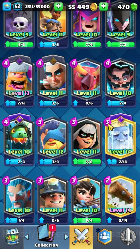 Clash Royale Accounts Lv 52|Trophy 9022|KTL 14|Limit Skin|Card 120|2 Her image 18