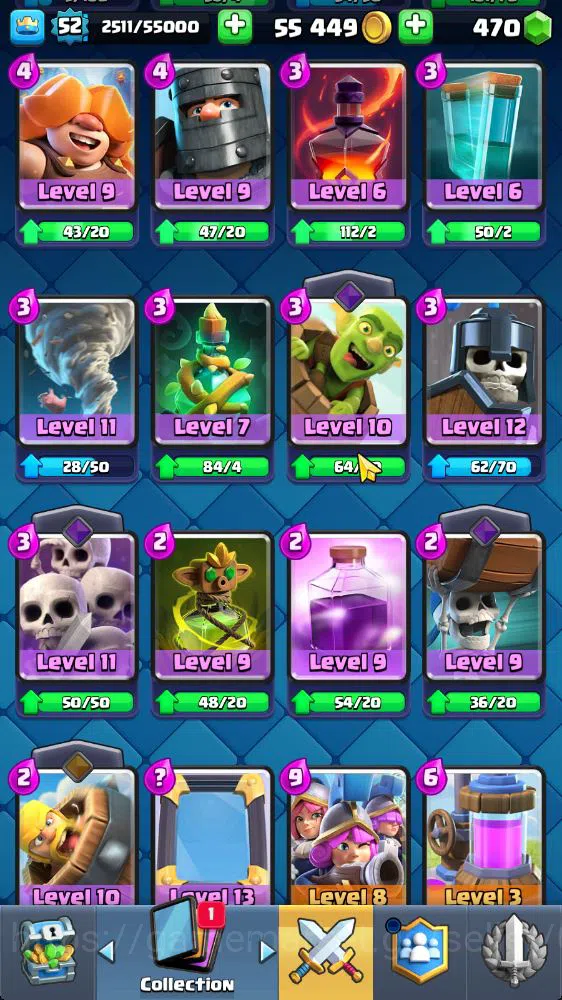 Clash Royale Accounts Lv 52|Trophy 9022|KTL 14|Limit Skin|Card 120|2 Her image 20