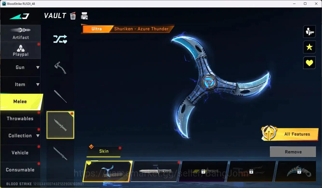 Blood Strike Accounts ASIA |1 Ultra Melee: Shuriken-Azure Thunder|3 Coll image 16