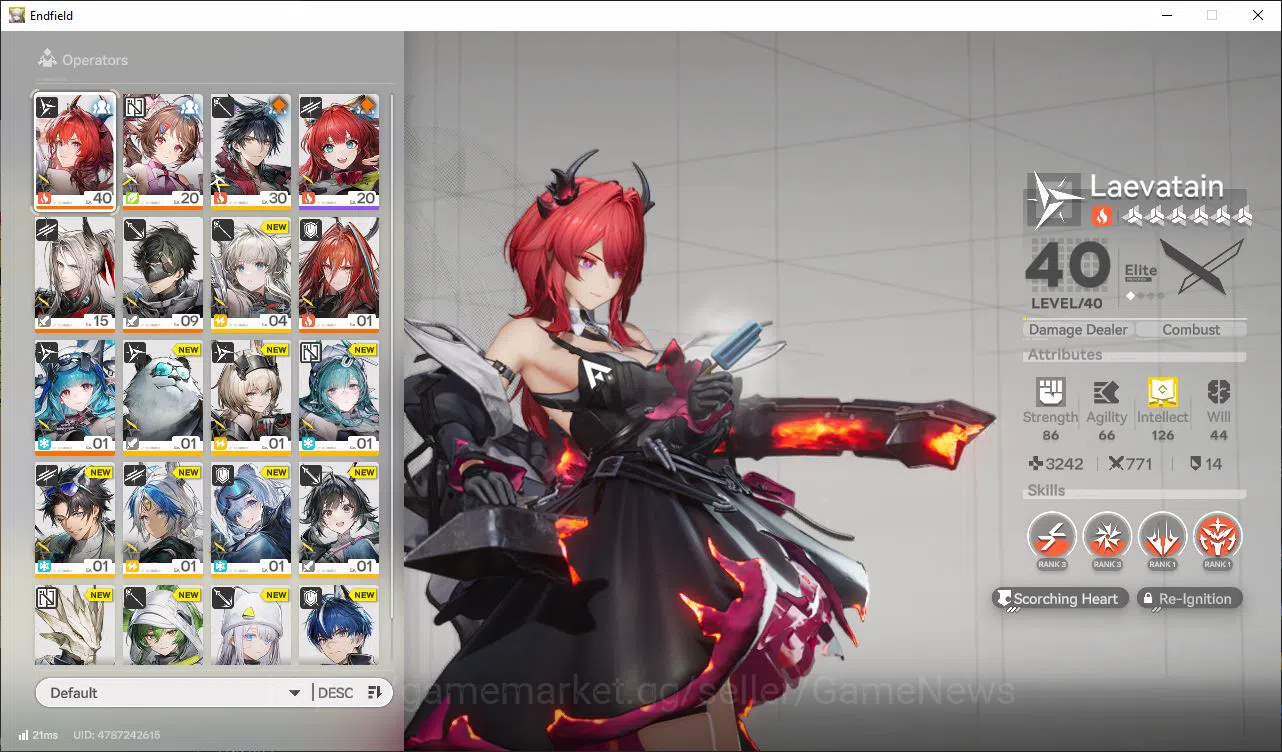 Arknights: Endfield Accounts ASIA|Lv23|5 SSR(1Limit)+6(*6WP)|Laevatain+Sign,Las image 2