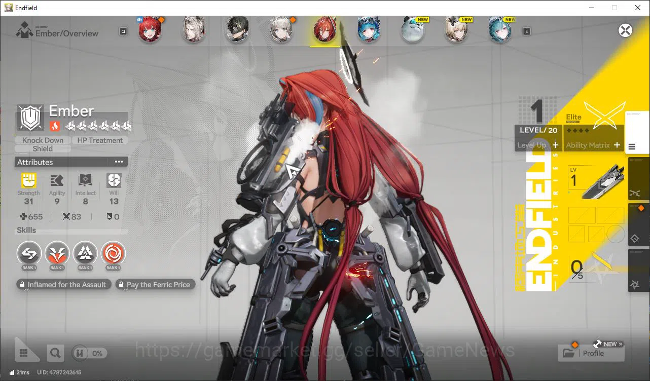 Arknights: Endfield Accounts ASIA|Lv23|5 SSR(1Limit)+6(*6WP)|Laevatain+Sign,Las image 4