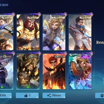 Mobile Legends: Bang Bang Accounts Collector Global|246 Skin|Renowned|Lightborn Tigreal Alucard Harith Granger,DragonTamer