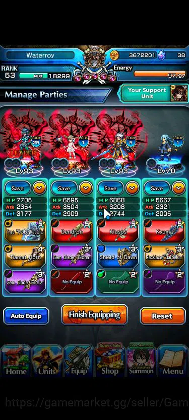 Grand Summoners Mid-Game Global|Rank 53|127 CC+13 Ascend|Inumuta+TW,Kaname+ image 1