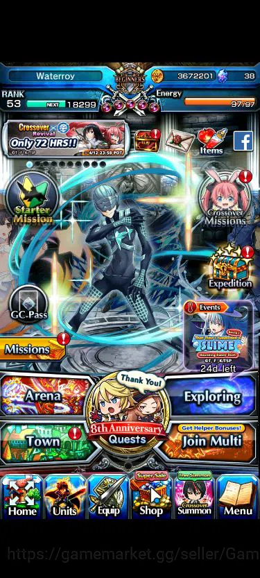 Grand Summoners Accounts Mid-Game Global|Rank 53|127 CC+13 Ascend|Inumuta+TW,Kaname+TW,Roy,S 2