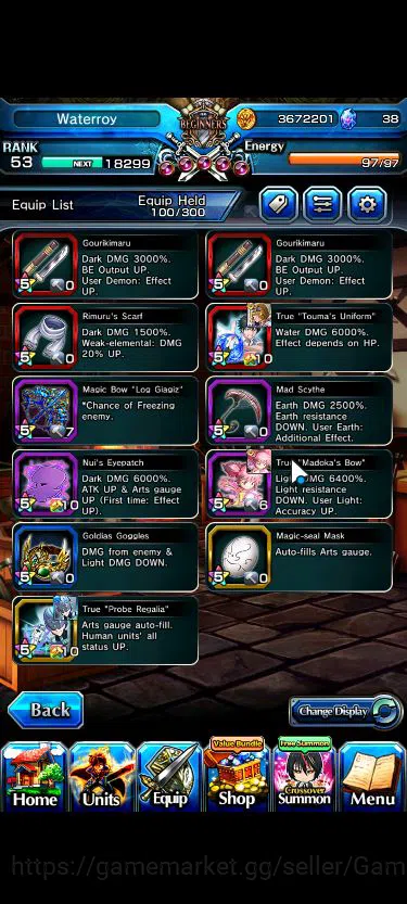 Grand Summoners Accounts Mid-Game Global|Rank 53|127 CC+13 Ascend|Inumuta+TW,Kaname+TW,Roy,S 8