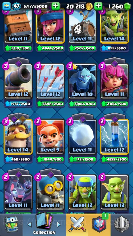 Clash Royale Accounts Midgame Lvl 47|Trophy 8889|KTL 14|Limited Skin|Card 121|2 Hero 3 EVO 8 Champ 21 Legendary 33 Epic,30 11