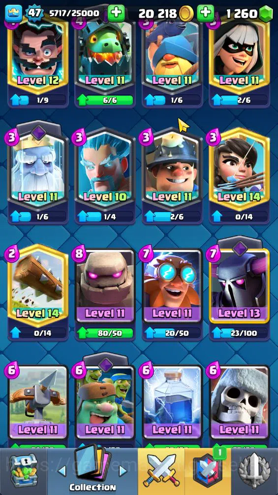 Clash Royale Accounts Midgame Lvl 47|Trophy 8889|KTL 14|Limited Skin|Card 121|2 Hero 3 EVO 8 Champ 21 Legendary 33 Epic,30 5