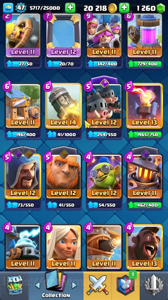 Clash Royale Accounts Midgame Lvl 47|Trophy 8889|KTL 14|Limited Skin|Card 121|2 Hero 3 EVO 8 Champ 21 Legendary 33 Epic,30 8