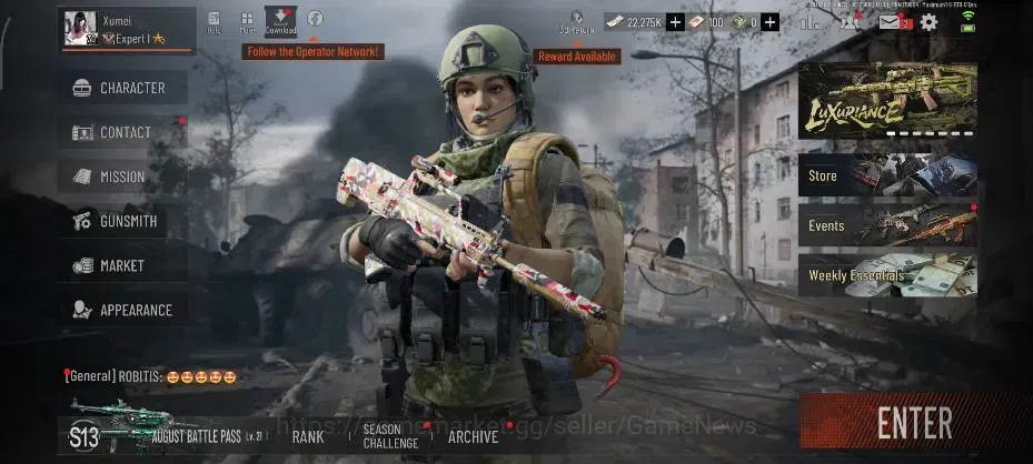 Arena Breakout Accounts High Value MOBILE|Lv 30|SV 22,9M|CV 22M|Crowbar|Decree LR AR1|Crimson Famas,SS MDR,AKM,CA M4A1,SS 1
