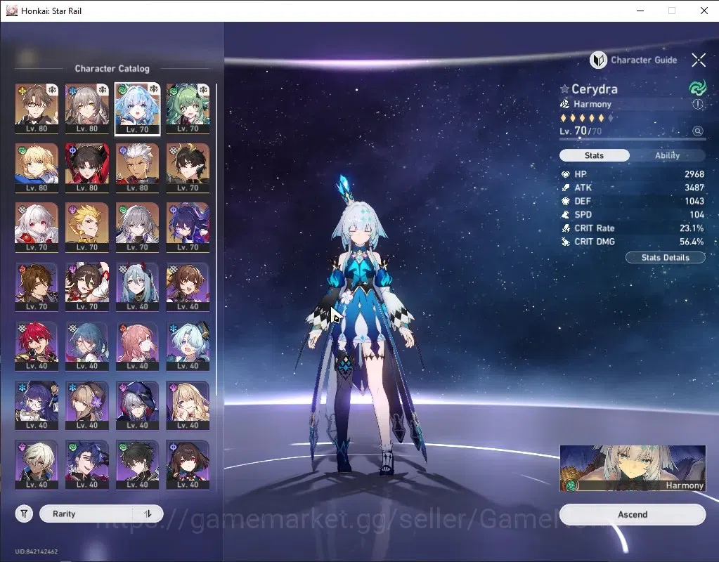 Honkai Star Rail Accounts Others Asia|TL 61|8 Limited|Full Fate UBW Collab(Rin Tohsaka 1