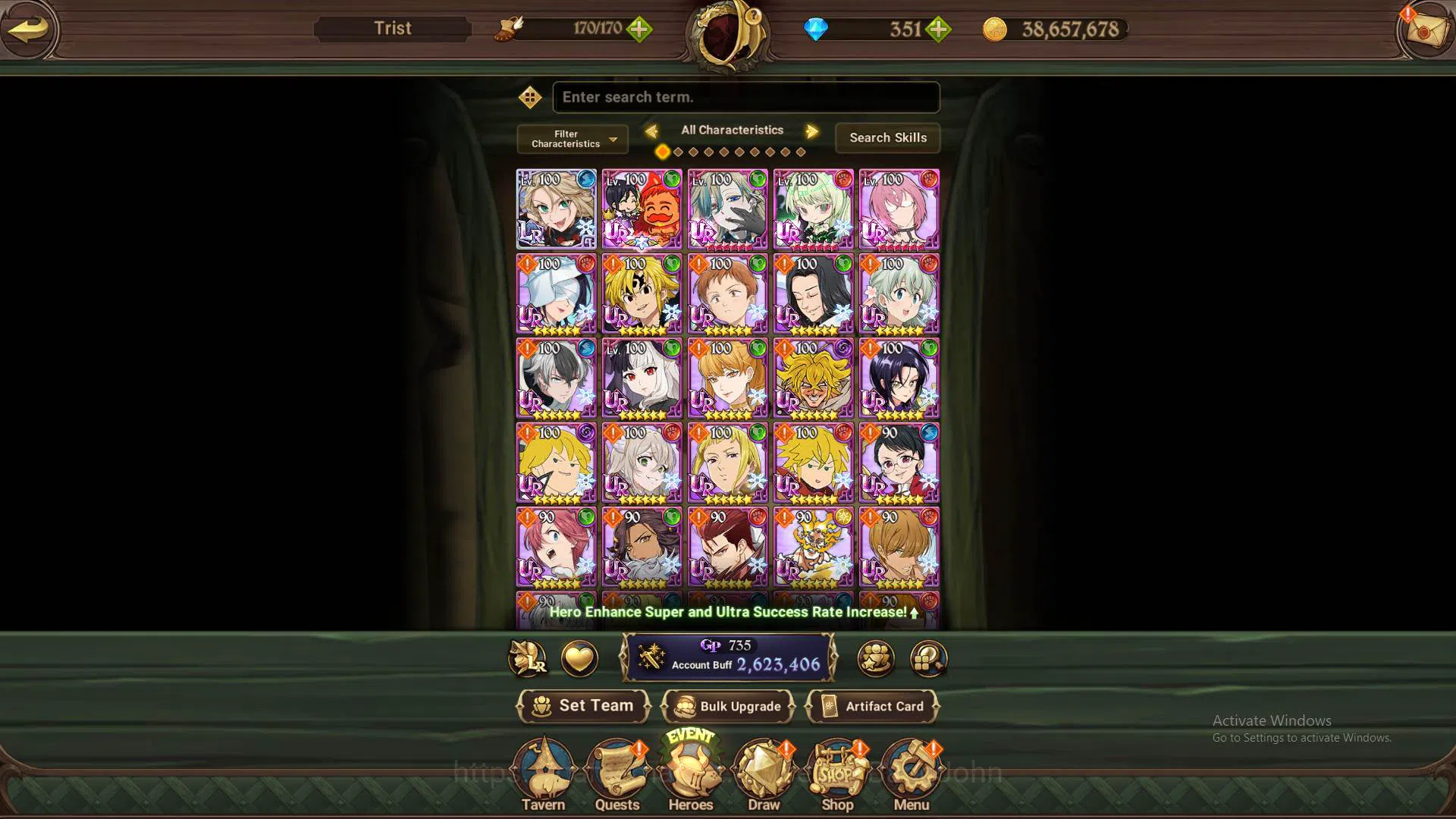 The Seven Deadly Sins: Grand Cross Accounts Others GLOBAL|2.6M CC|DM 351|LR Roxy2/6|6UR 2