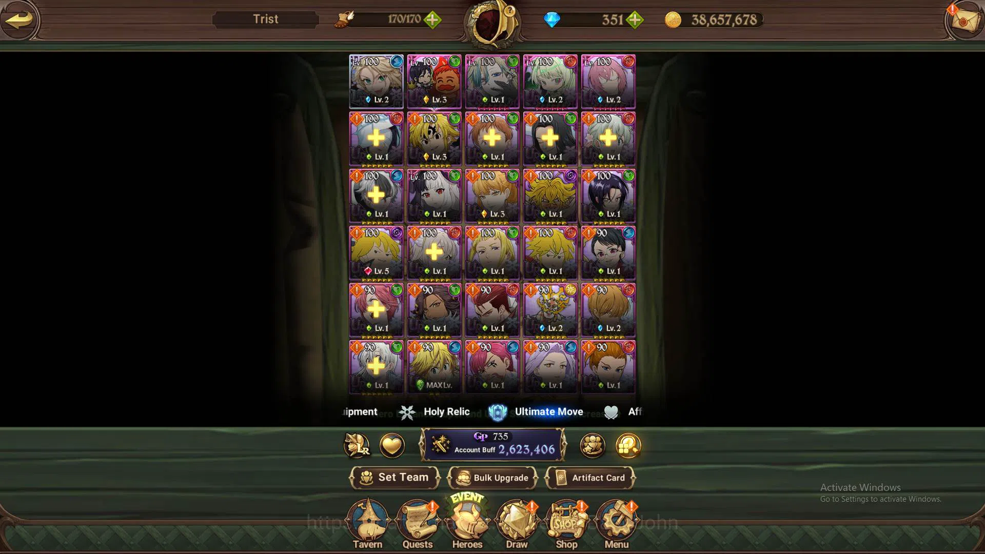 The Seven Deadly Sins: Grand Cross Accounts Others GLOBAL|2.6M CC|DM 351|LR Roxy2/6|6UR 4